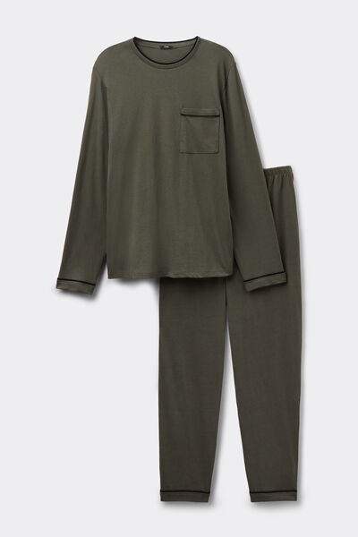 Tezenis Pijama clásico largo de punto para hombre Hombre Verde Tamaño L