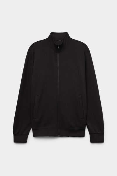 Tezenis Sudadera con Cremallera de Cuello Alto Superior Softness Hombre Negro Tamaño L