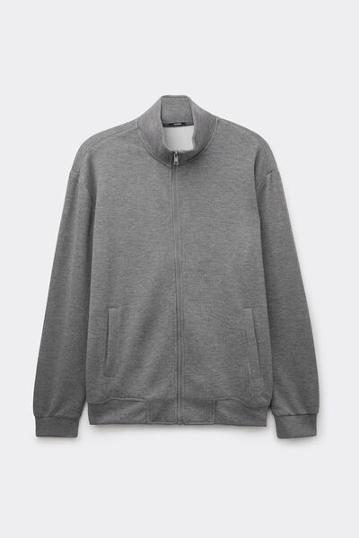 Tezenis Sudadera con Cremallera de Cuello Alto Superior Softness Hombre Gris Tamaño L