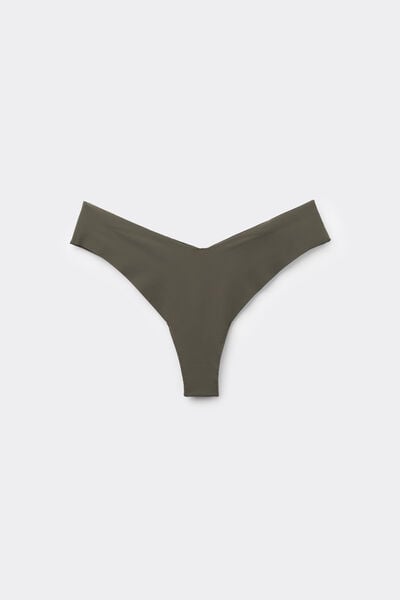 Tezenis Braga brasileña pernera alta de microfibra sin costuras Mujer Verde Tamaño L