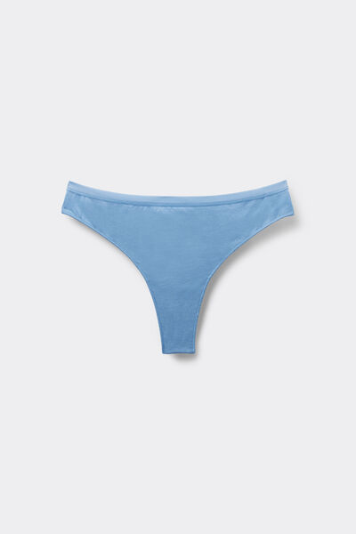 Tezenis Brasileña en Algodón Orgánico Color Sólido Mujer Azul Claro Tamaño L