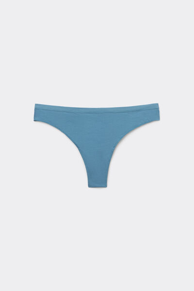 Tezenis Brasileña en Algodón Orgánico Color Sólido Mujer Azul Tamaño L