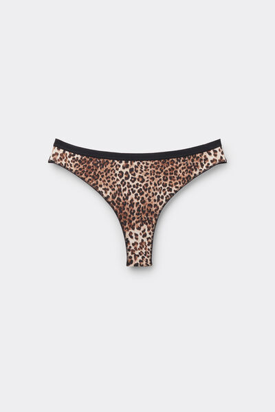 Tezenis Braguita Brasileña Algodón Estampado Mujer Marrón Tamaño L