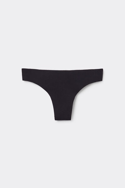 Tezenis Braguita Brasileña Sin Costuras Algodón Orgánico Mujer Negro Tamaño L