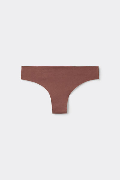 Tezenis Braguita Brasileña Sin Costuras Algodón Orgánico Mujer Marrón Tamaño L