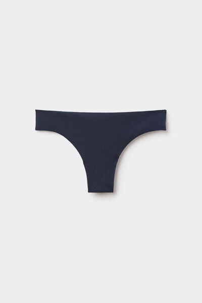 Tezenis Braguita Brasileña Sin Costuras Algodón Orgánico Mujer Azul Tamaño L
