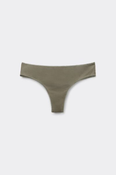 Tezenis Braguita Brasileña de Canalé de Cotton Cutie Mujer Verde Tamaño L