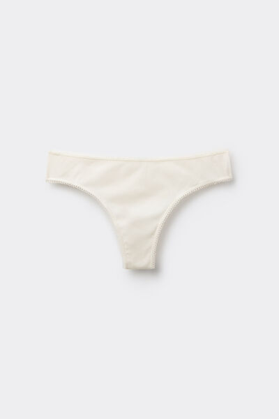 Tezenis Braguita Brasileña de Canalé de Cotton Cutie Mujer Blanco Tamaño L