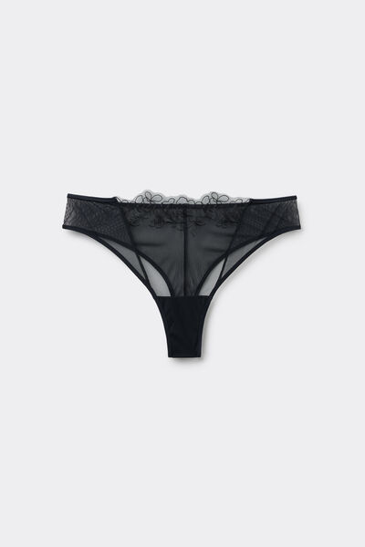 Tezenis Braguita Brasileña Fleur Noir Mujer Negro Tamaño L