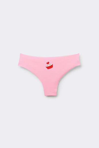 Tezenis Braguita Brasileña Algodón Sin Costuras Estampado Mujer Rosa Tamaño L