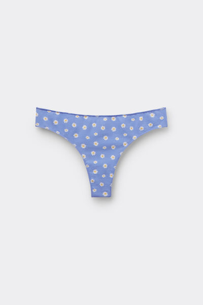 Tezenis Braguita Brasileña Algodón Estampado Integral Mujer Azul Tamaño L