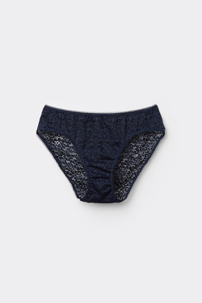 Tezenis Braguitas Clásicas de Encaje Mujer Azul Tamaño L