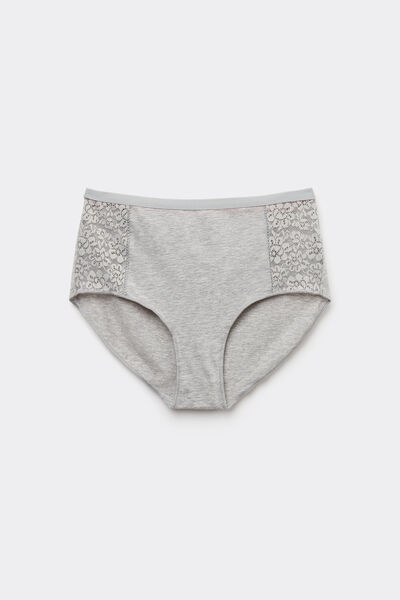 Tezenis Braguita Cintura Alta Algodón Encaje Reciclado Mujer Gris Tamaño L