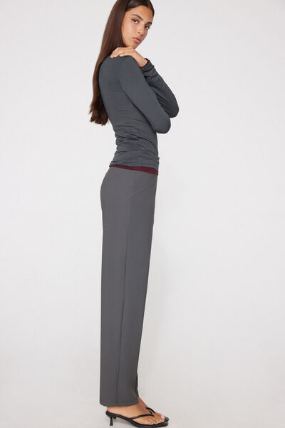Tezenis Pantalones Largos Pitillo Microfibra Easy Fit Mujer Gris Tamaño L