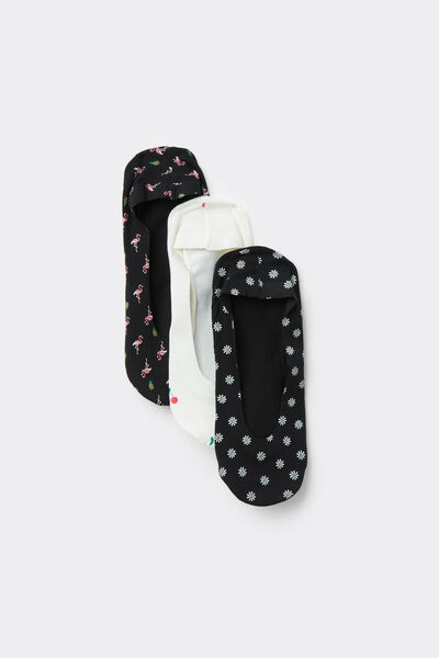 Tezenis 3 Pares de Calcetines Invisibles de Algodón Sin Costuras para Mujer Mujer Multicolor Tamaño TU