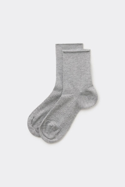 Tezenis Calcetines Cortos Sin Bordes de Canalé Mujer Gris Tamaño TU