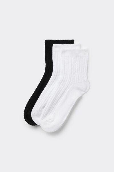 Tezenis 3 Pares Calcetines Cortísimos Algodón Canalé Estampado Mujer Mujer Negro Tamaño TU