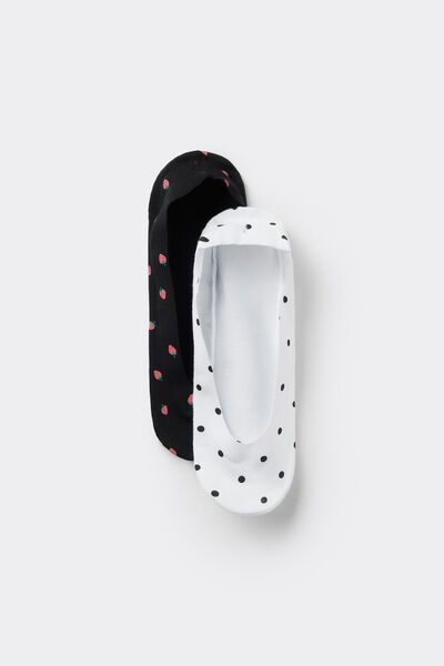 Tezenis 2 Pares de Calcetines Invisibles de Algodón Sin Costuras para Mujer Mujer Negro Tamaño TU
