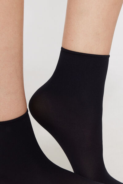 Tezenis Calcetines Cortos Microfibra Soft 50 Denier Mujer Negro Tamaño TU