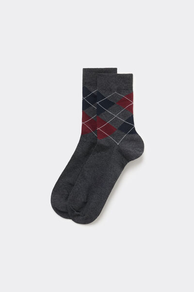 Tezenis Calcetines Semicortos de Algodón con Motivo para Hombre Hombre Gris Tamaño TU