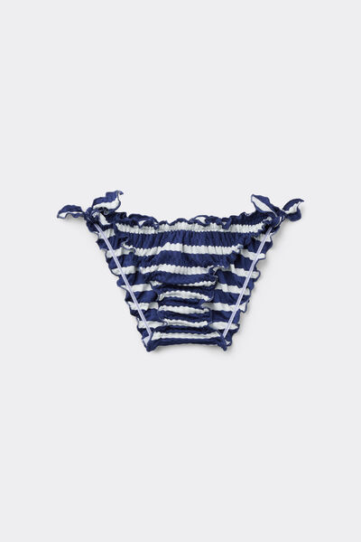 Tezenis Braguita Bikini Fruncida Lazos Niña Chica Azul Tamaño M/L