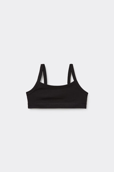 Tezenis Top sujetador básico en algodón para niña Chica Negro Tamaño 10-11