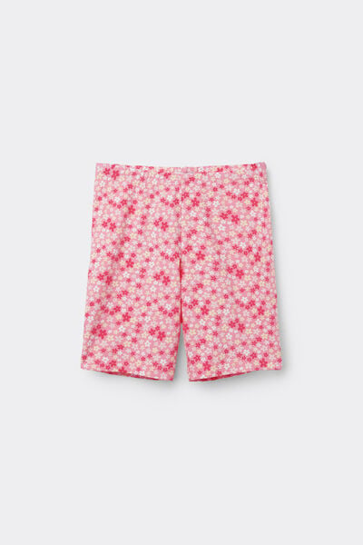 Tezenis Pantalón de Ciclista de Algodón Estampado para Niña Chica Rosa Tamaño 2-3
