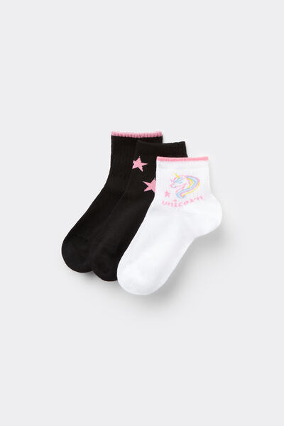 Tezenis 3 Pares Calcetines Cortos Algodón Estampados Niña Chica Impreso Tamaño 25-27