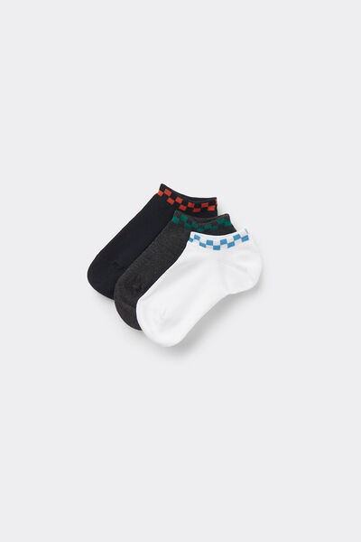 Tezenis 3 Pares de Calcetines Tobilleros de Algodón Estampados para Bebé Niño Multicolor Tamaño 25-27