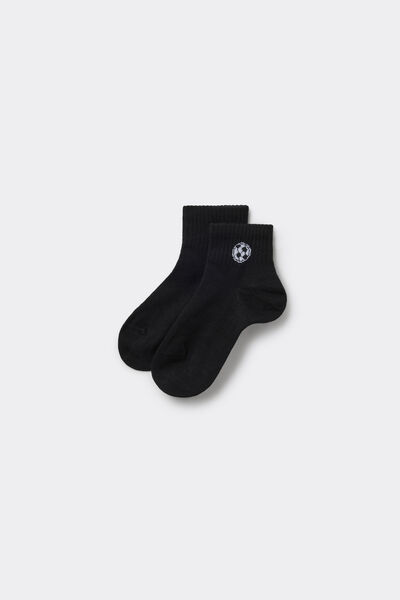 Tezenis Calcetines Cortos de Algodón para Niño Niño Negro Tamaño 25-27