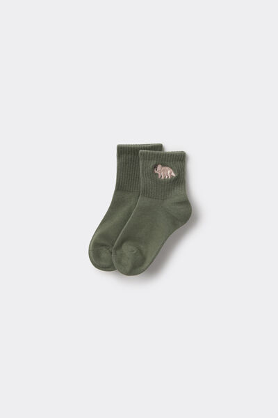 Tezenis Calcetines Cortos de Algodón para Niño Niño Verde Tamaño 25-27