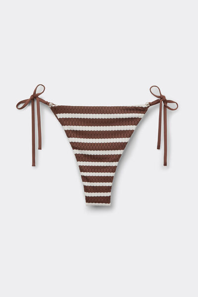 Tezenis Braguita Brasileña de Bikini Lazos Dessert Stripes Mujer Marrón Tamaño S