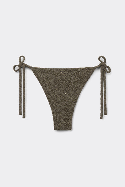 Tezenis Braguita Brasileña de Bikini Lazos Crinkle Dune Mujer Verde Tamaño L