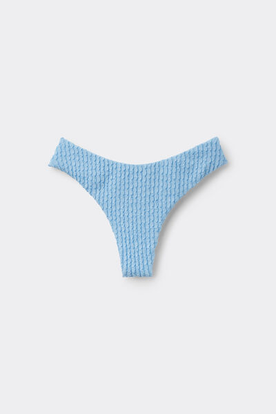 Tezenis Bikini Brasileña Pernera Alta Dreamy Texture Mujer Azul Claro Tamaño L