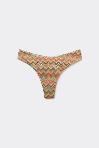 Tezenis Braguita Brasileña Bikini Cintura Alta Luxury Chevron Mujer Multicolor Tamaño L