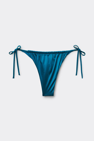 Tezenis Bikini Brasileña Tiras Finas Shiny Glam Azul Mujer Azul Tamaño L