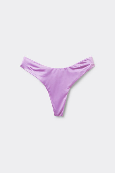 Tezenis Braguita Bikini Brasileña Cintura Alta Redondeada Shiny Glam Lila Mujer Violeta Tamaño L