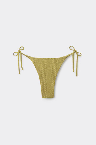 Tezenis Braguita Brasileña de Bikini Lazos Sparkling Touch Verde Oliva Mujer Verde Tamaño L