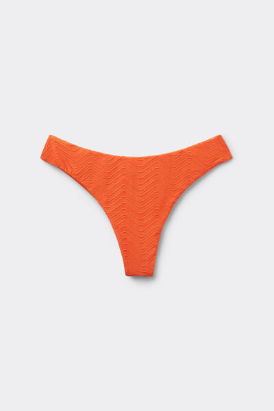 Tezenis Braguita Brasileña de Bikini Cintura Alta Redondeada Sparkling Touch Naranja Mujer Naranja Tamaño L