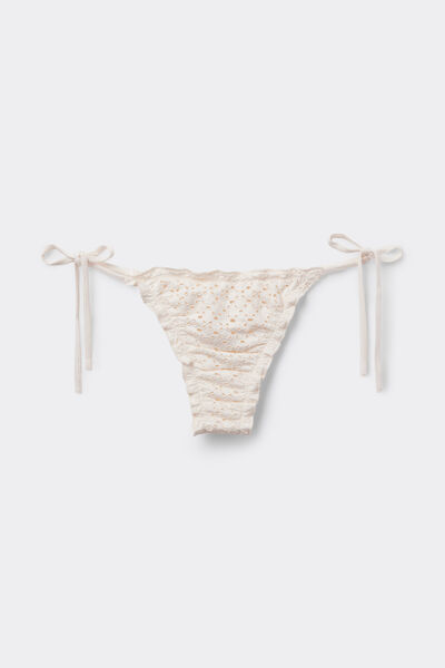 Tezenis Braguita Brasileña de Bikini Lazos Boho Style Mujer Blanco (avorio) Tamaño L