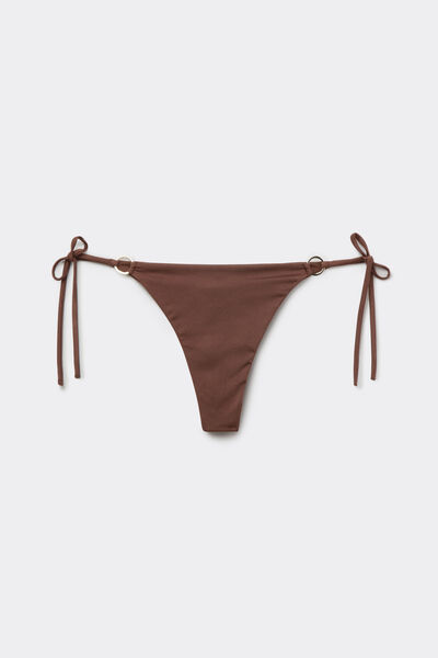 Tezenis Braguita Brasileña de Bikini con Lazos Finos Royal Essence Marrón Mujer Marrón Tamaño L