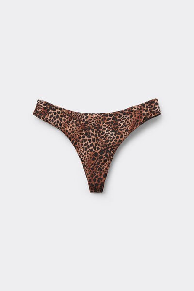 Tezenis Braguita Brasileña de Bikini de Cintura Alta Savage Sun Mujer Marrón Tamaño L