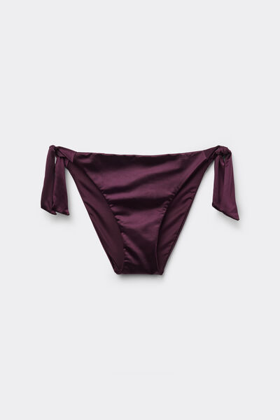 Tezenis Bikini Braguita Cordones Shiny Glam Burdeos Mujer Violeta Tamaño L