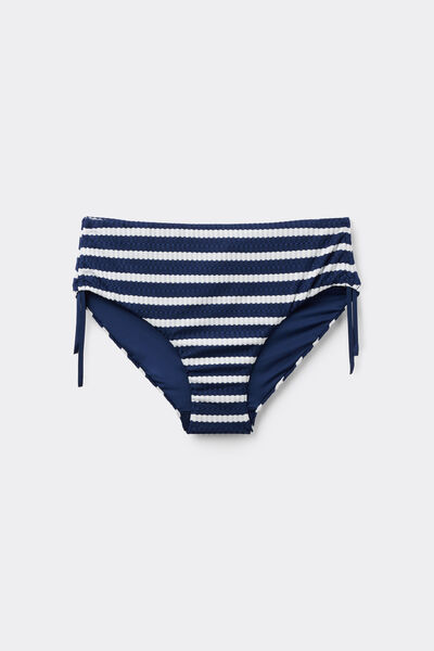 Tezenis Braguita Bikini Alta Frunce Sailor Stripes Mujer Azul Tamaño L