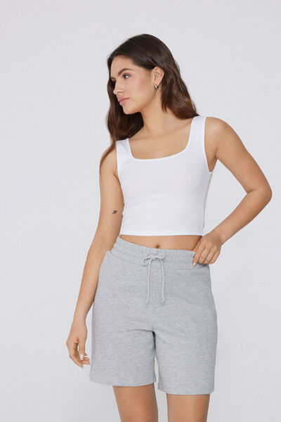 Tezenis Top corto Tirantes Anchos Algodón Calado Mujer Blanco Tamaño L