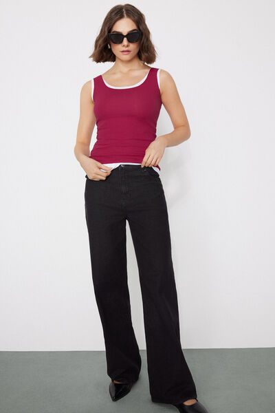 Tezenis Camiseta Tirantes Sin Costuras Algodón Orgánico Mujer Rojo Tamaño L