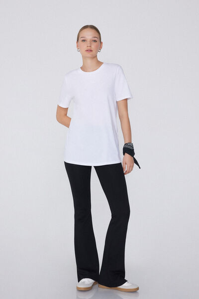 Tezenis Camiseta Basic Cuello Redondo de Algodón Mujer Blanco Tamaño L