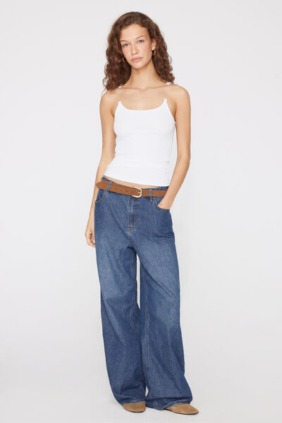 Tezenis Camiseta Tirantes Canalé Algodón Tirantes Invisibles Mujer Blanco Tamaño L