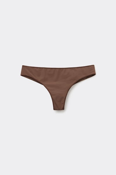 Tezenis Braguita Brasileña de Microfibra Reciclada Mujer Marrón Tamaño L