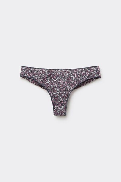 Tezenis Braguita Brasileña de Microfibra Estampada Mujer Azul Tamaño L